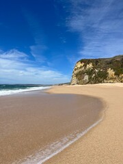 Waved ocean, blue ocean horizon, seascape horizon background, natural ocean view