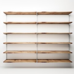 empty supermarket grey shelf from front view. render