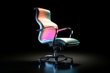 3d rendering minimal Gaming chair in colorful pastel concept on black background
