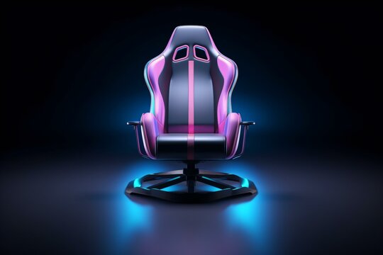 3d rendering minimal Gaming chair in colorful pastel concept on black background
