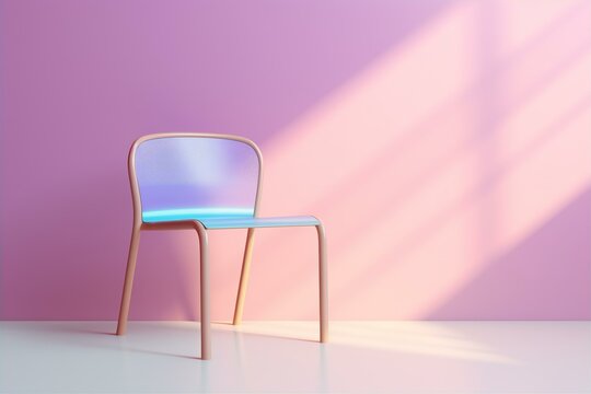 3d rendering Dining Chair with pastel color background