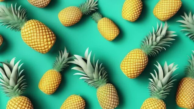summer pineapple background with space for text