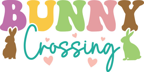 Bunny crossing T-shirt, Happy Easter Shirts, Easter Bunny, Easter Hunting Squad, Easter Quotes, Easter Saying, Easter for Kids, March Shirt, Welcome Spring, Cut File For Cricut And Silhouette