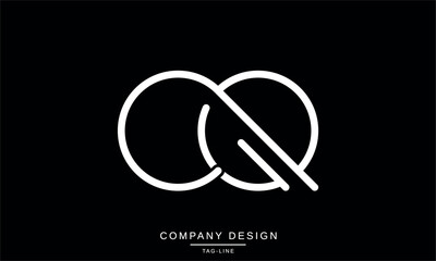 CQ, QC, Abstract Letters Logo Monogram