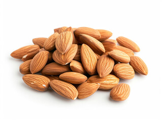 Fototapeta premium Almonds isolated on white background. Minimalist style. 