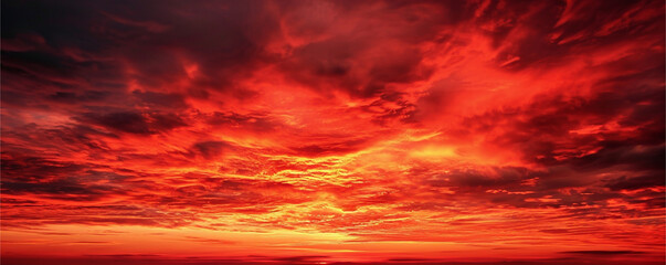 Dramatic red sky at sunset useful as a background, ai technology