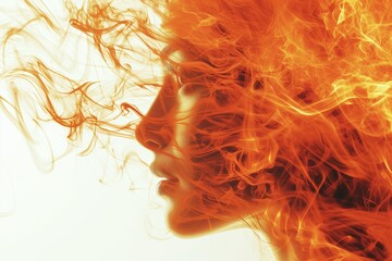 Face of Flames. Face made our of flames, flames and fire forming a woman's face. Inferno Visage. Face Crafted from Burning Flames.
