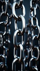 Obraz premium a photo realistic image of a number of heavy chain links next to each other vertically created with Generative Ai
