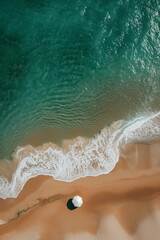 Fototapeta na wymiar Flat lay of beach shore. Drone photography above the sea.Natural colors.
