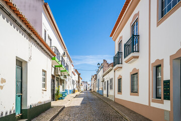 Cute street in Almodovar, Alentejo region, Portugal