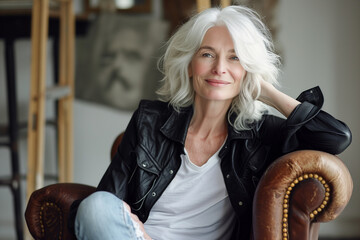 Radiant woman in her 60s