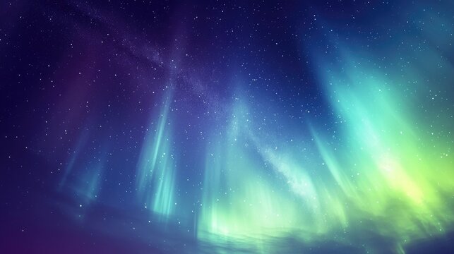 Luminous geometric aurora in polar skies background