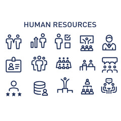 human resources line icon vector design set