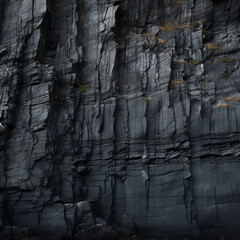 black rock cliffs texture, large scale, flat view, cinematography lighting created with Generative Ai