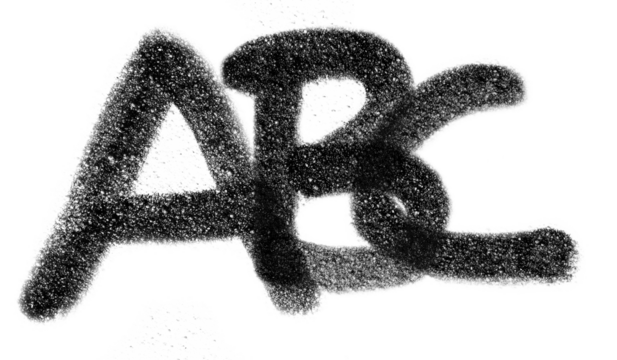 three letters are wrapped around each other and form abc, png asset, felt pen letters isolated.
