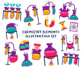 Chemistry Symbol Elements Illustration Set