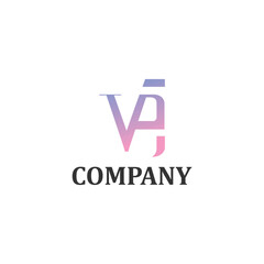 initial letter ve link unique lowercase logo blue purple