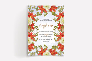 wedding invitation templates with white flowers