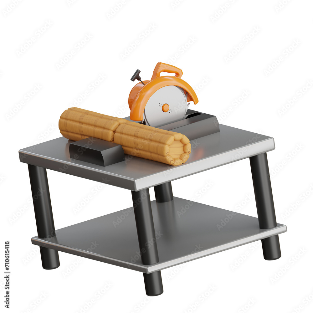 Aufkleber 3d machine model cutting machine applications. 3d illustration, 3d element, 3d rendering. 3d visuali