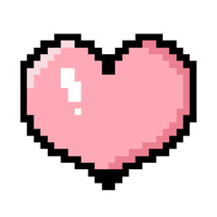 Obraz premium pixel heart icon