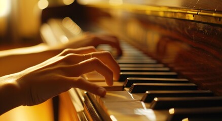 a woman playing the piano