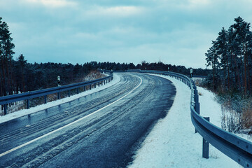 Landstrasse - Street - Snow - Winter - Cold - Background - Landscape - Country - Road 