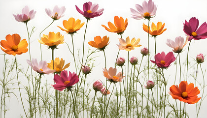 Beautiful Cosmos Flowers Isolate