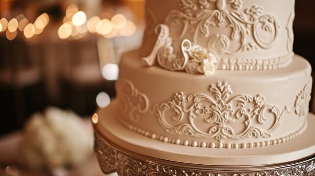 Incorporating the couple's initials in an ornate monogram for a touch of personalized sophistication