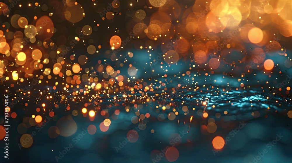 Poster abstract background with bokeh defocused lights and glittering stars