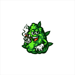 Fototapeta premium Cute Smokin Cannabis Mascot