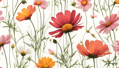 Beautiful Cosmos Flowers Isolate