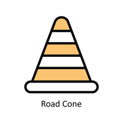 Road Cone  Vector  Filled outline icon Style illustration. EPS 10 File