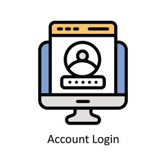 Account Login Vector  Filled outline icon Style illustration. EPS 10 File
