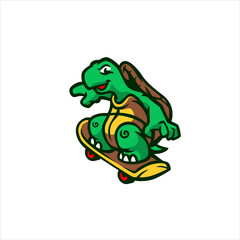 Skateboard Turtle Mascot