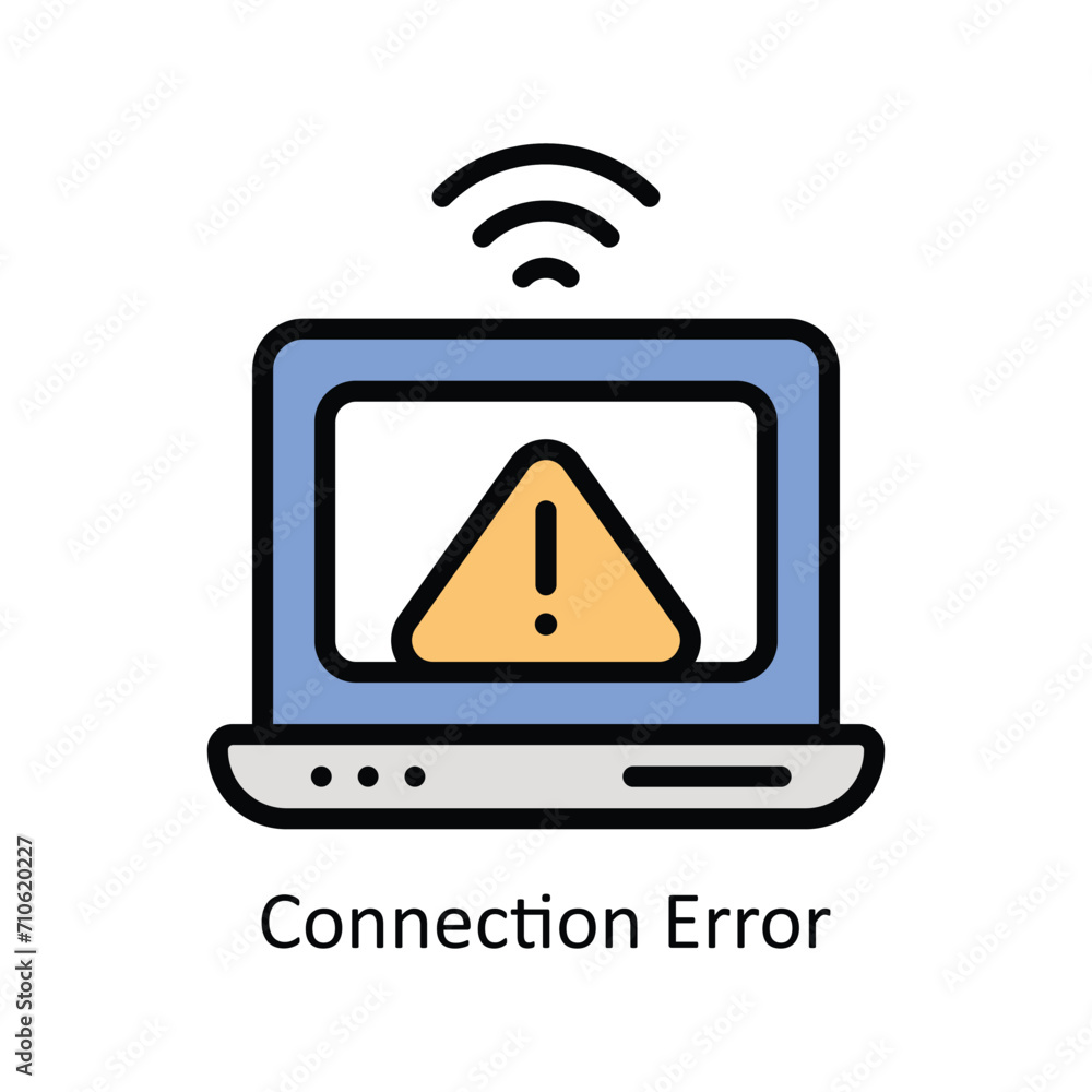 Poster connection error vector filled outline icon style illustration. eps 10 file