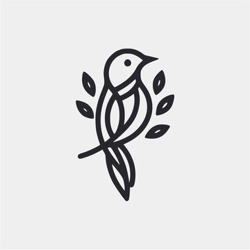 recommend clip art: bird line vector logo design icon