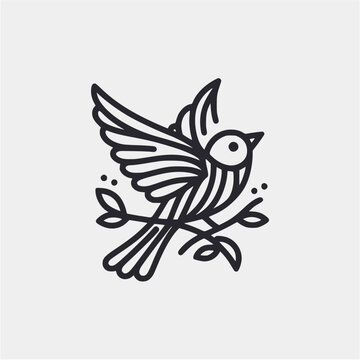 recommend clip art: bird line vector logo design icon
