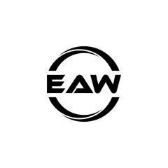 EAW letter logo design with white background in illustrator, cube logo, vector logo, modern alphabet font overlap style. calligraphy designs for logo, Poster, Invitation, etc.