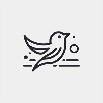 bird line vector logo design icon
