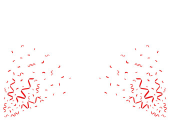Red Confetti Background. Falling Confetti for Party, Birthday, Celebration or Anniversary. Vector Illustration on White Background. 