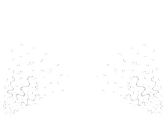 Silver Confetti Background. Falling Confetti for Party, Birthday, Celebration or Anniversary. Vector Illustration on White Background. 