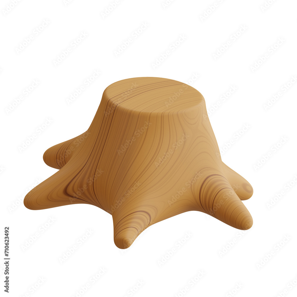 Aufkleber 3d stump model removing them from your land. 3d illustration, 3d element, 3d rendering. 3d visualiza
