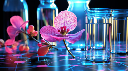 orchid in a glass