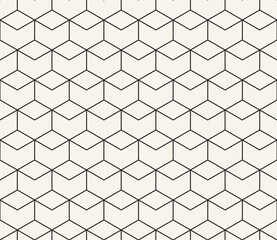 Vector seamless pattern. Repeating geometric elements. Stylish monochrome background design.