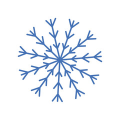 Blue Snowflakes isolated on the white background. Vector illustration icon winter concept.