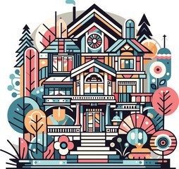 Naklejka premium pattern of houses