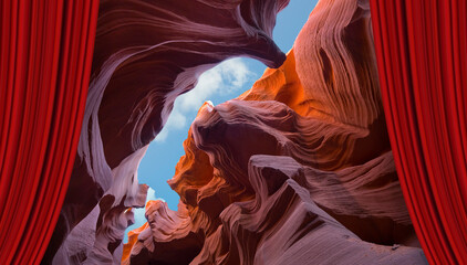 View of amazing Antelope Canyon, a sandstone formations canyon n