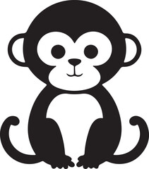monkey Silhouette vector icon illustration