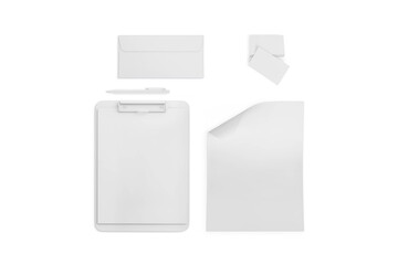 Stationery on white background