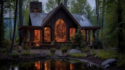 church at night
